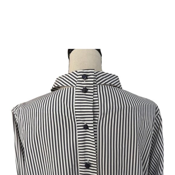 Silvia Tcherassi gray white unique long sleeve stripped shirt size L - Picture 5 of 8